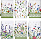 Geyoga 6 Pcs Spring Floral Kitchen Towels Flamingo Dish Hand Towels Sunflower by Geyoga