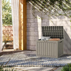 TARKARI 45 Gallon Lockable Resin Deck Box, Waterproof & UV-Resistant Outdoor Storage Box for Outdoor Cushion Storage, Garden Tools & Pool Accessories Storage, Gray - Image 7