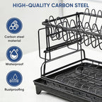 2 Tier Dish Drying Rack Carbon Steel Screw Free - Image 5