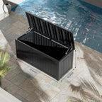 TARKARI 270 Gallon Lockable Resin Deck Box, Waterproof & UV-Resistant Outdoor Storage Box for Outdoor Cushion Storage, Garden Tools & Pool Accessories Storage, Black - Image 4