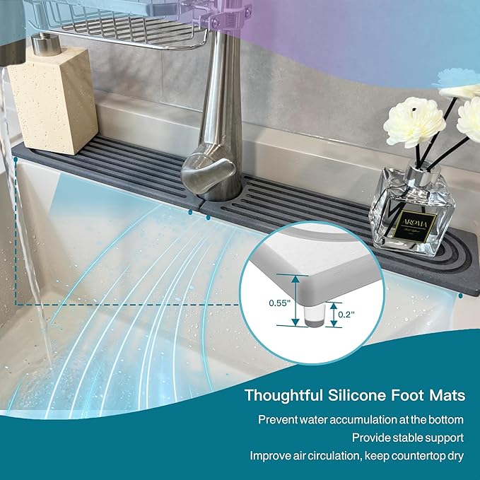 Faucet Mat for Kitchen Sink, Stone Drying Mat for Kitchen Counter, Stone Mat - Image 9