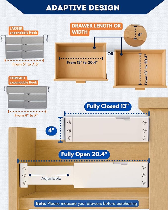 4 Pack Adjustable Drawer Dividers - Image 4