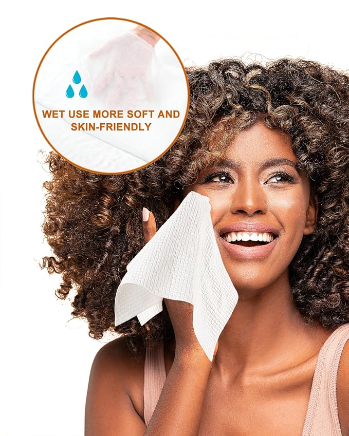 Disposable Face Towel, Biodegradable Facial Towels, Extra Thick Soft Large - Image 4