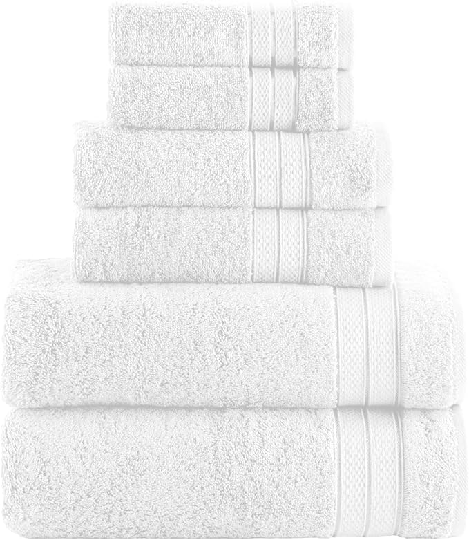 Elegant Comfort Luxury 6-Piece Towel Set, Premium Soft 100% Turkish Cotton by ELEGANTCOMFORT