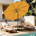 MEWAY 9ft Patio Umbrella Outdoor Table Umbrellas with Push Button Tilt and Crank, Market Umbrella 8 Sturdy Ribs for Deck, Garden, Pool and Backyard, Sun Orange - Image 2
