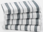 COTTON CRAFT - 4 Pack - Basket Weave Kitchen Towels - Grey - Cotton - Oversized by COTTONCRAFT