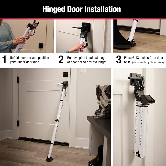 Master Lock Sliding Door Stopper and Door Security Bar, Adjustable - Image 4