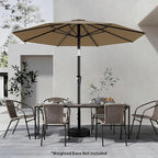 AreShark 9 FT Patio Umbrella for Outdoor, Outdoor Table Umbrella with Push Button Tilt and Crank, Outdoor Patio Umbrellas with 8 Sturdy Ribs for Market, Garden, Pool (Khaki) - Image 6