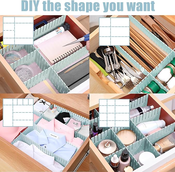 JEPELUS 40 PCS Drawer Dividers, Adjustable Drawer Organizer - Image 4