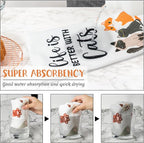 R HORSE 5Pcs Funny Kitchen Dish Towels, Cute Cat Dishcloths Gift, Absorbent - Image 4