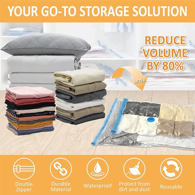 Cozy Essential Vacuum Storage Bags, Compression Space Saver Bags - Image 2