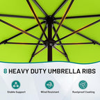 AreShark 9 FT Patio Umbrella for Outdoor, Outdoor Umbrella with Push Button Tilt and Crank, Outdoor Patio Umbrellas with 8 Sturdy Ribs for Market, Garden, Deck, Backyard, Pool (Apple Green) - Image 3