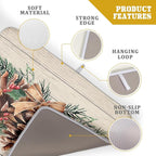 Winter Pine Cone Dish Drying Mat Holly Berries Dish Draining Mat Microfiber - Image 4