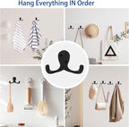 Aynoo 10 Pack Coat Hooks, Metal Wall Hooks Hardware, Heavy Duty Double Prong - Image 3