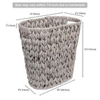 Wicker Trash Can, Waterproof Bathroom Waste Basket, Plastic Wicker Woven Waste - Image 6