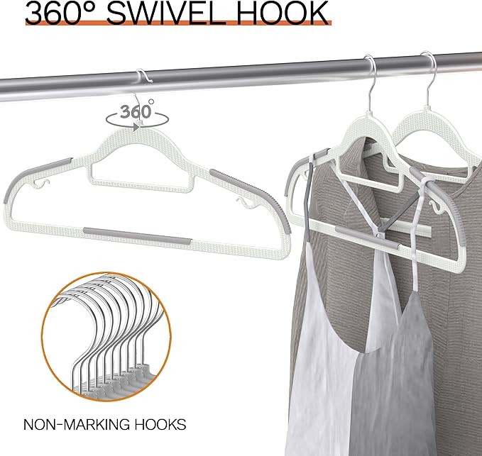 20 Pack Heavy Duty Plastic Hangers, Non Slip Clothes Hangers - Image 4