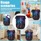Purple Galaxy Forest Laundry Basket, Laundry Hamper Collapsible Oxford Cloth - Image 7