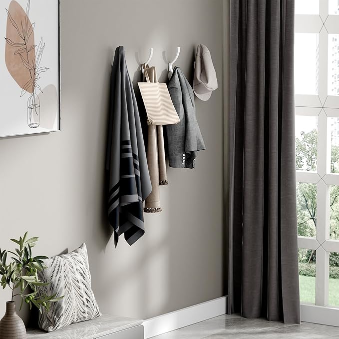 Coat Hooks Wall Mount, Hooks for Hanging Heavy Duty, Screw in Wall Hanger for - Image 7