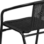 Flash Furniture Lila Modern Rattan Indoor/Outdoor Stackable Dining Chairs, Stacking Rattan Bistro Chairs for Patio or Restaurant, Set of 4, Black - Image 13