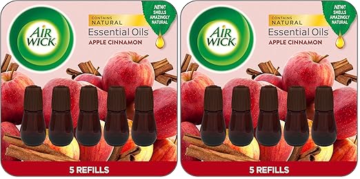 Air Wick Essential Mist Refill, 5 ct, Apple Cinnamon, Essential Oils Diffuser by AirWick