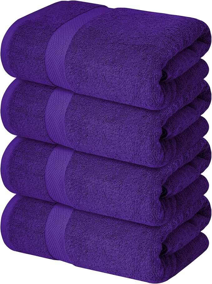Infinitee Xclusives Luxury 100% Ring-Spun Cotton Bath Towels Set of 4 – Soft - Image 8