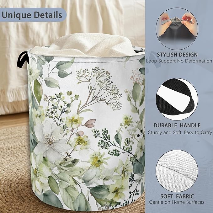 Flowers Plants HerbsLaundry Hamper, Dirty Clothes Laundry Basket - Image 3