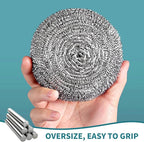 Stainless Steel Scourer Heavy Duty Scrubber Pads Steel Wool Pack of 6 - Image 5