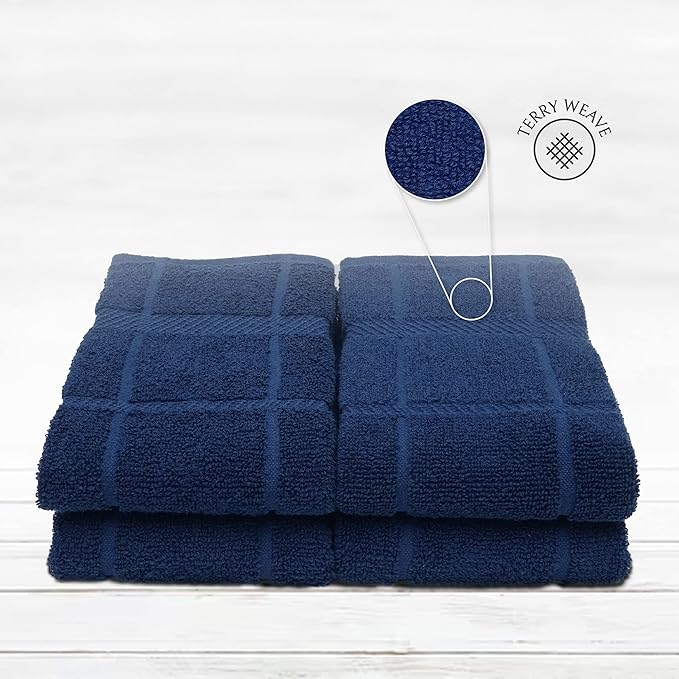 100% Cotton Terry Dish Towels for Kitchen, 4 Pack Plain, 16 x26 Inches - Image 3