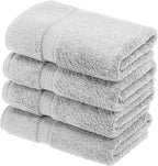 SUPERIOR Egyptian Cotton Pile Hand Towel Set of 4, Ultra Soft Luxury Towels by SUPERIOR