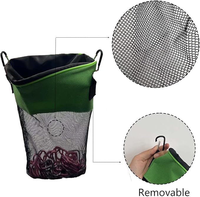 Mesh Clothespin Bag with Drawstring, Hanging Laundry Pin Storage Organizer - Image 4