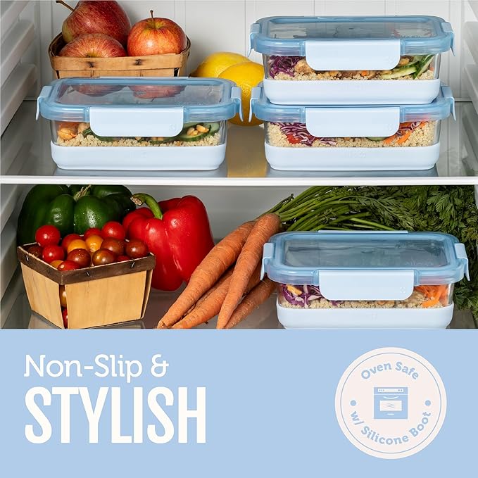 Ello Duraglass 3.4 Cup Meal Prep Sets 10Pc, 5 Pack Set- Glass Food Storage - Image 6