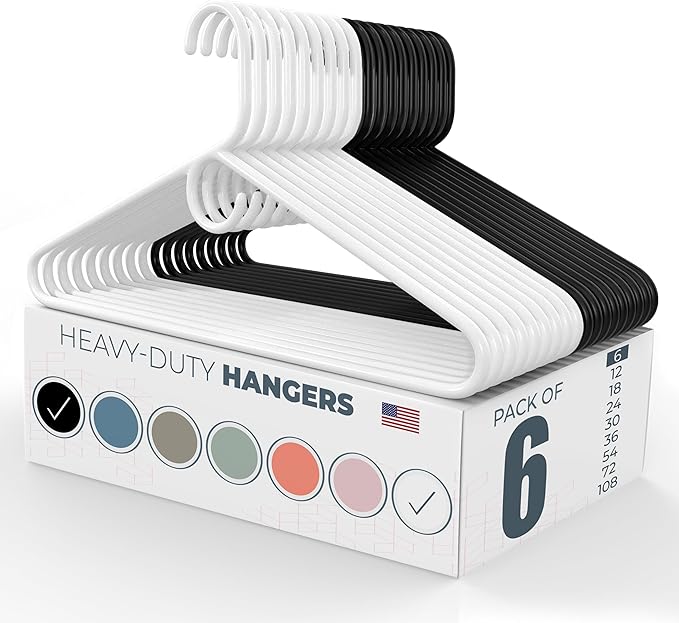 Neaties Heavy Duty Clothes Hangers 6 Pack – Made in The USA – 8lb Capacity by NeatiesHangers