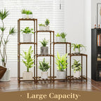 Bamworld Tall Plant Stand Indoor Wood Plant Shelf Outdoor Tiered Plant Rack for Multiple Plants 4 Tiers 10 Pots Ladder Plant Holder Plant Table for Plant Pots Boho Home Decor for Gardening Gifts - Image 3