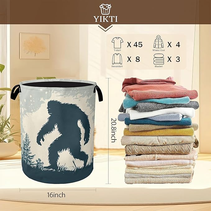 Big Foot Laundry Hamper, Retro Forest Collapsible Laundry Baskets, Waterproof - Image 2