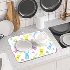 Easter Dish Drying Mat for Kitchen Counter Cute Bunny Floral Holiday Microfiber - Image 6