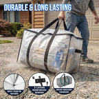 TAILI Extra Large Moving Bags, 8 Pack Clear Heavy Duty Totes - Image 3