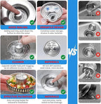 3-in-1 Kitchen Sink Drain Strainer & Sink Stopper 2 Pack : 304 Stainless Steel - Image 5
