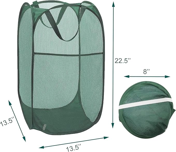 Pop Up Laundry Basket, Collapsible Mesh Laundry Hamper, Vertical Popup Hamper - Image 8