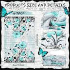 Breling Set of 6 Teal Daisy Kitchen Towel Vintage Themed Dish Towel Turquoise - Image 2