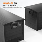 VINGLI 75 Gallon Collapsible Outdoor Storage Box, Simple-to-assemble Plastic Storage Containers with Lid, Patio Deck Box Furniture for Garden, Pool, Balcony, Yard (Full Black) - Image 5