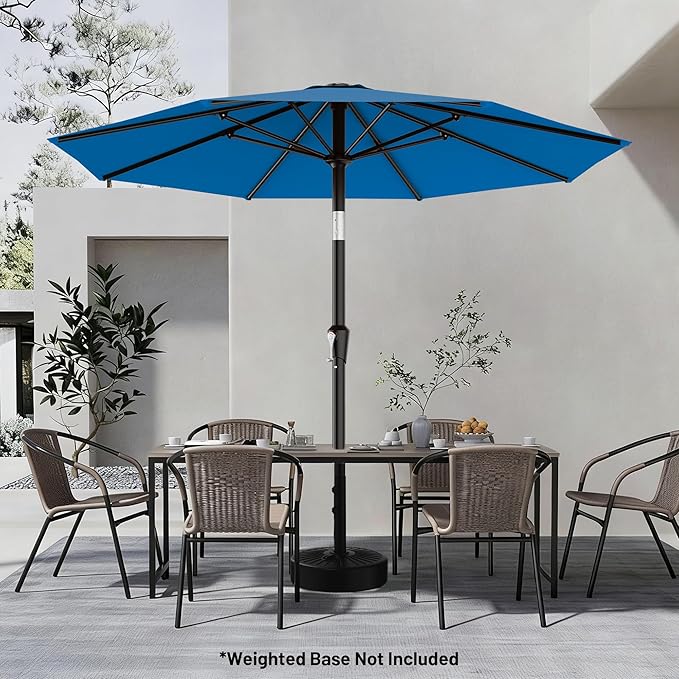 AreShark 9 FT Patio Umbrella for Outdoor, Outdoor Table Umbrella with Push Button Tilt and Crank, Outdoor Patio Umbrellas with 8 Sturdy Ribs for Market, Garden, Pool (Royal Blue) - Image 6
