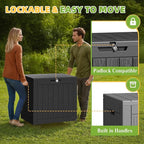 35 Gallon Resin Deck Box with Lockable Latch, Waterproof UV-Resistant Multi-Purpose Outdoor Storage for Patio Cushions, Garden Tools & Package Storage, Black - Image 4