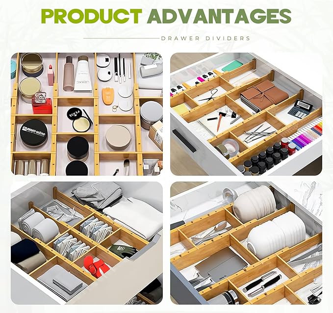 Bamboo Drawer Dividers 4PCS - Image 5