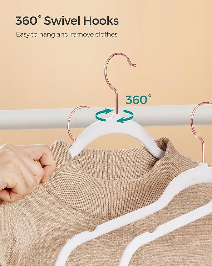 SONGMICS Slim Velvet Hangers, Non-Slip Clothes Hangers - Image 6
