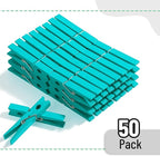 Mr. Pen- Wooden Clothes Pins, Natural Wood, 50 Pack, 2.9 Inch, Marine Aqua-Blue - Image 2