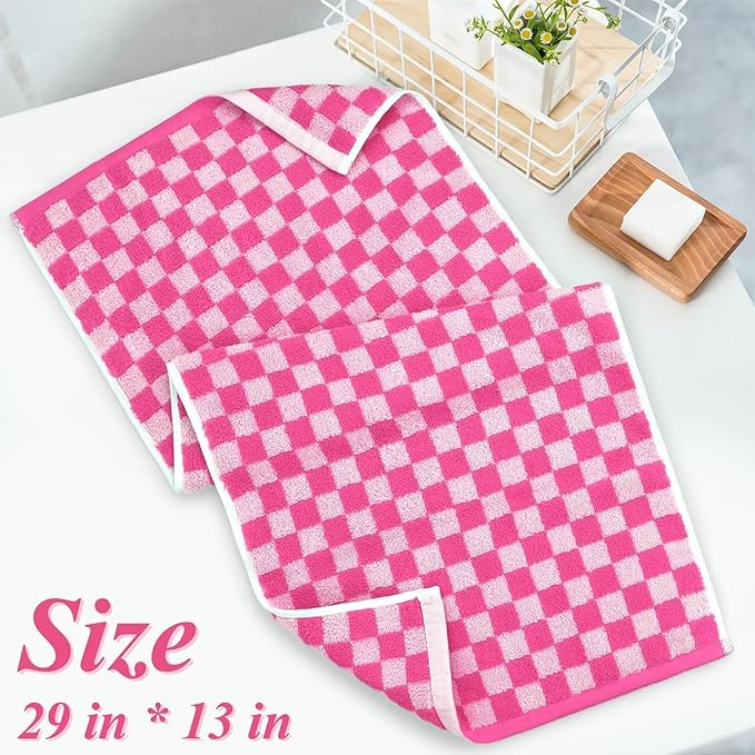 Jacquotha Pink Hand Towels 4 Pack, Cotton Decorative Bathroom Hand Towel & - Image 6