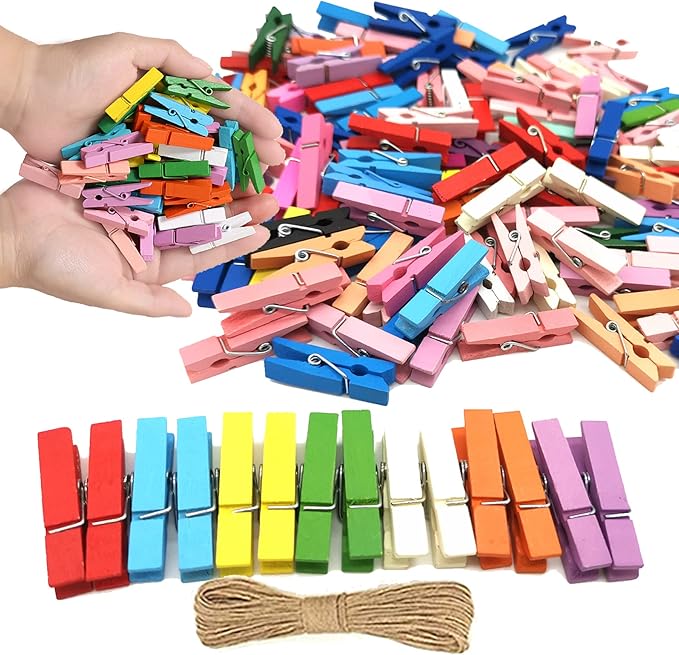 1.35 Inch Mini Clothes Pins for Photo100 Pcs by SETNDTS