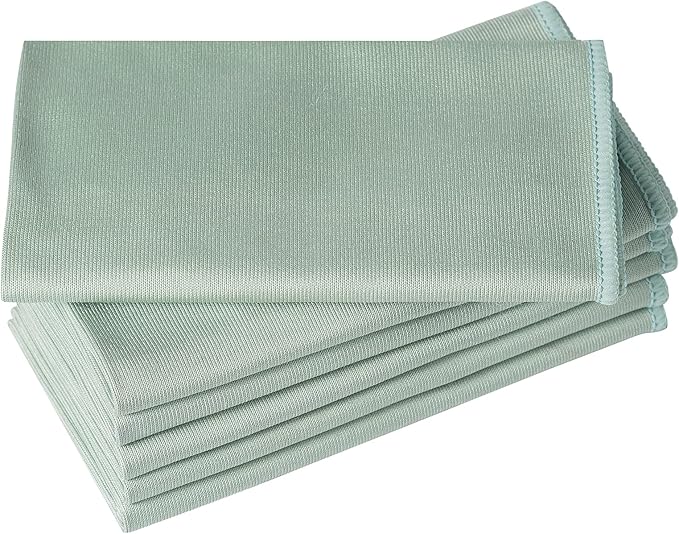 6 Pack Microfiber Glass Cleaning Cloth, 16 Inch X 16 Inch, Lint Free Quickly by Puomue