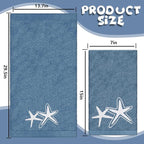 3Pcs Nautical Hand Towels Cotton Embroidered Bathroom Towels Anchor Starfish - Image 2