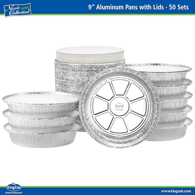 Nicole Home Collection Aluminum Pans 9” Round Disposable Foil Pans - Image 6